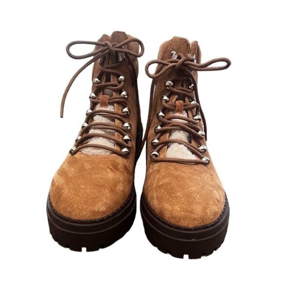 NWOT Marc Fisher LTD Nairy Suede Tan Hiking Boots - Sz 8 - Picture 3 of 4
